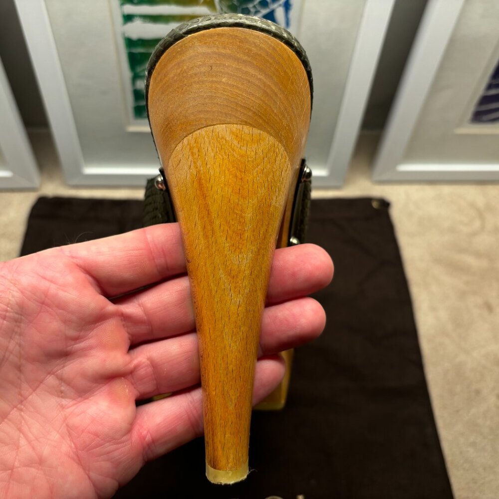 Gucci Mule Platforms in Python Snakeskin Green Le… - image 3